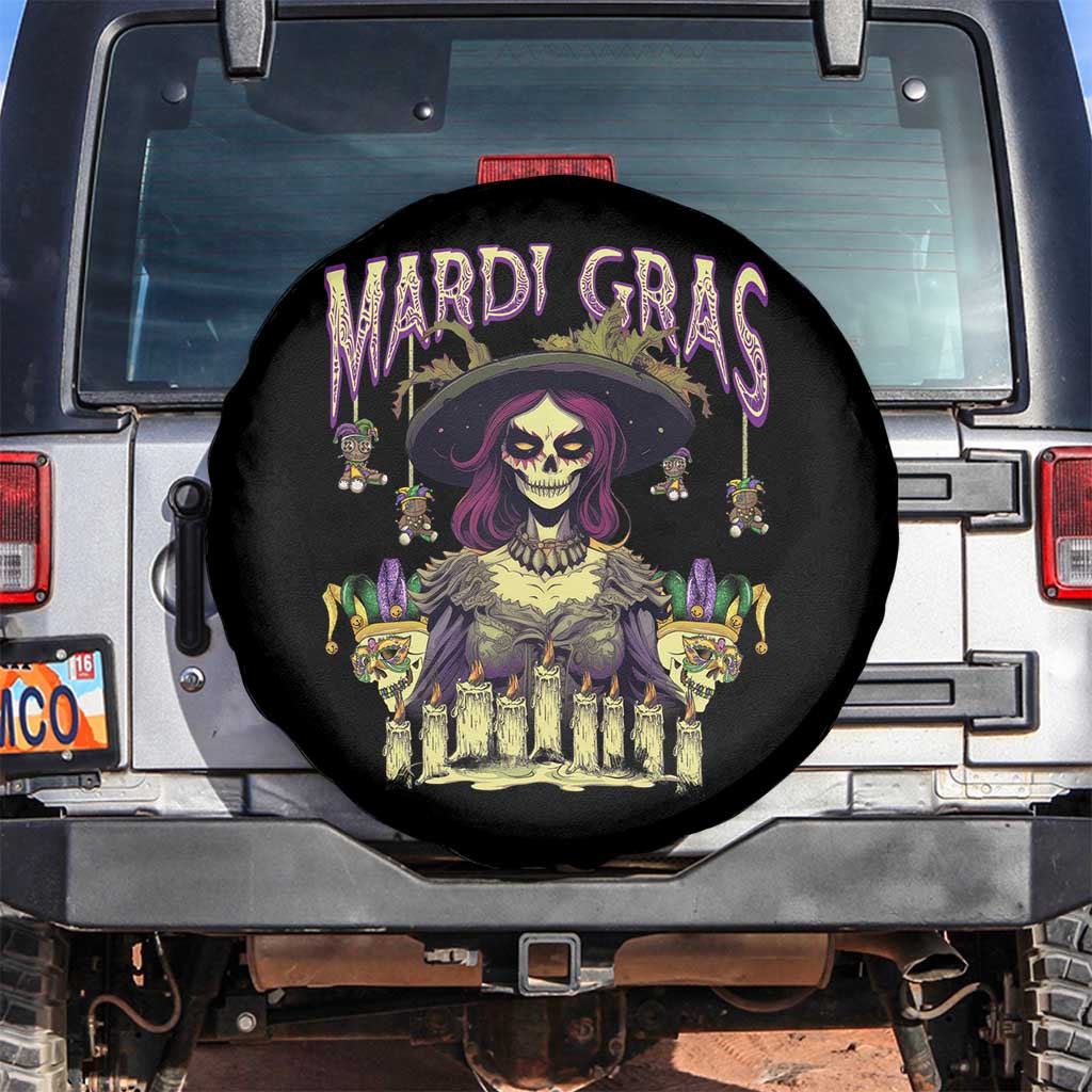 Mardi Gras Spare Tire Cover Voodoo Queen Creepy Doll TS09 No hole Black Print Your Wear