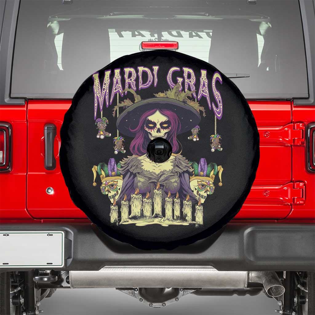 Mardi Gras Spare Tire Cover Voodoo Queen Creepy Doll TS09 Black Print Your Wear