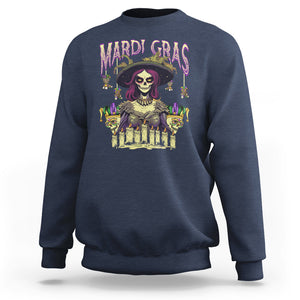 Mardi Gras Sweatshirt Voodoo Queen Creepy Doll TS09 Navy Printyourwear