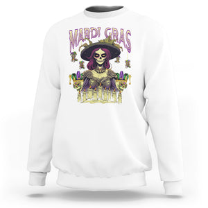 Mardi Gras Sweatshirt Voodoo Queen Creepy Doll TS09 White Printyourwear