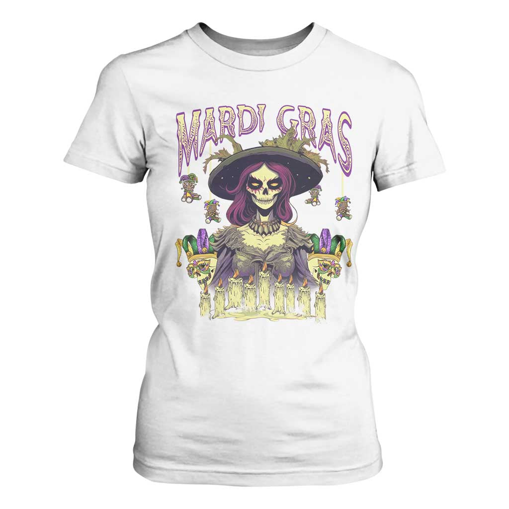Mardi Gras T Shirt For Women Voodoo Queen Creepy Doll TS09 White Print Your Wear
