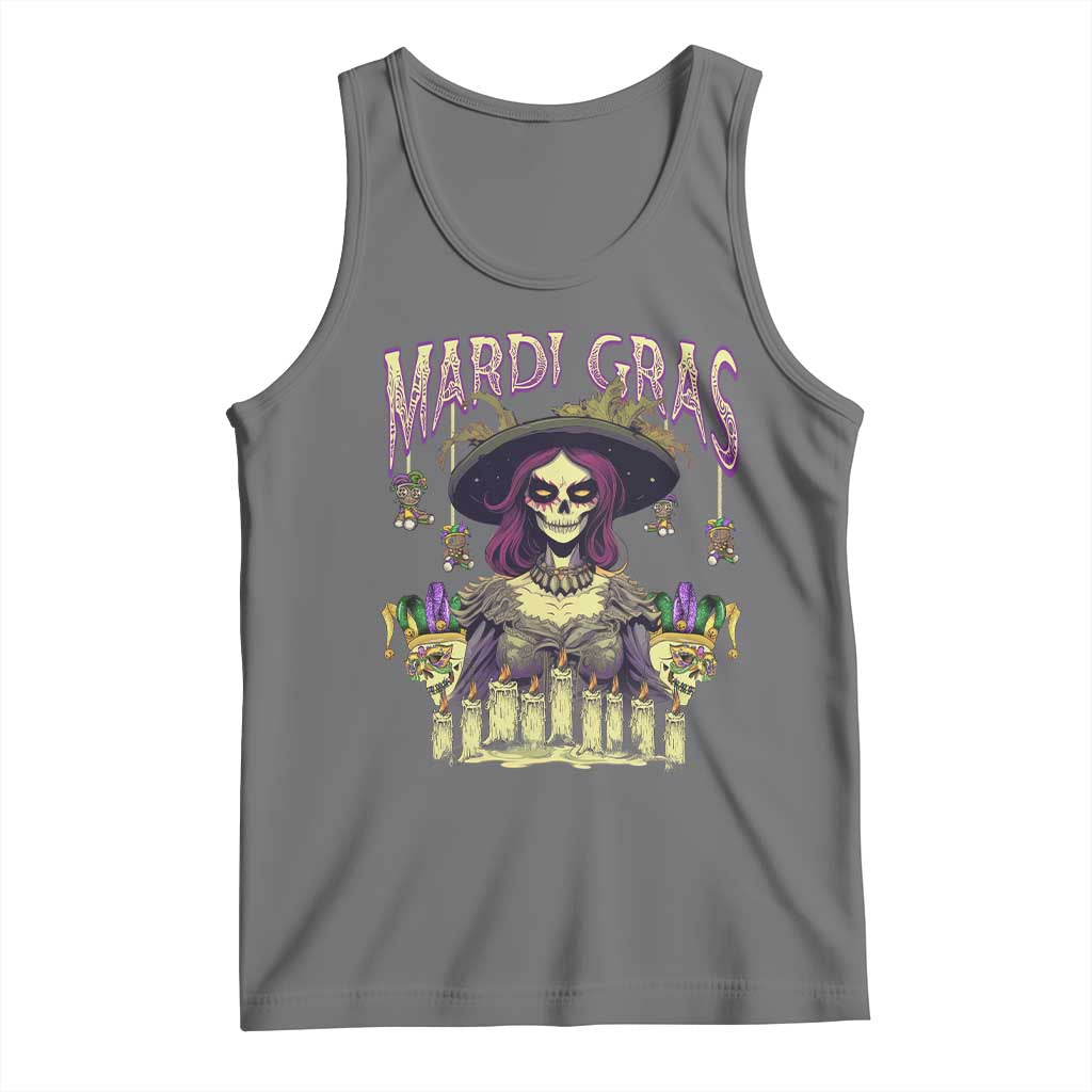 Mardi Gras Tank Top Voodoo Queen Creepy Doll TS09 Black Heather Print Your Wear