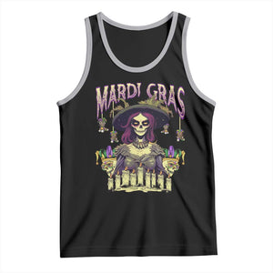 Mardi Gras Tank Top Voodoo Queen Creepy Doll TS09 Black Athletic Heather Print Your Wear