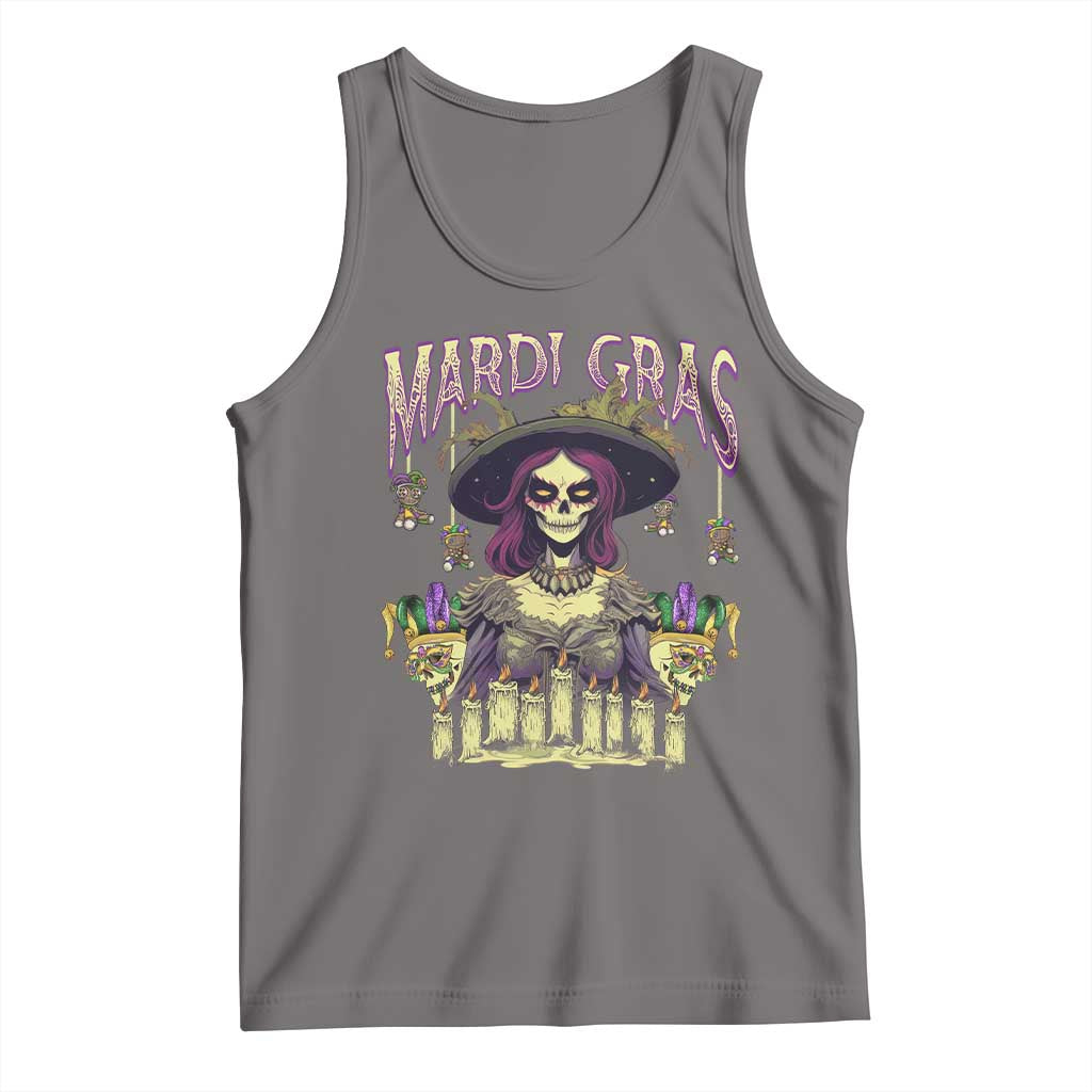 Mardi Gras Tank Top Voodoo Queen Creepy Doll TS09 Deep Heather Print Your Wear