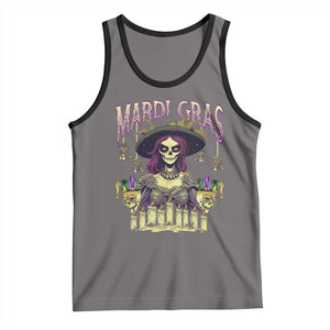Mardi Gras Tank Top Voodoo Queen Creepy Doll TS09 Deep Heather Black Print Your Wear