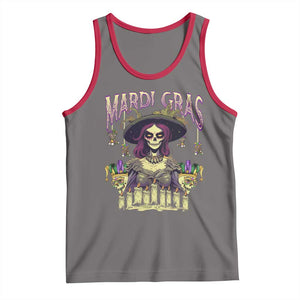 Mardi Gras Tank Top Voodoo Queen Creepy Doll TS09 Deep Heather Red Print Your Wear