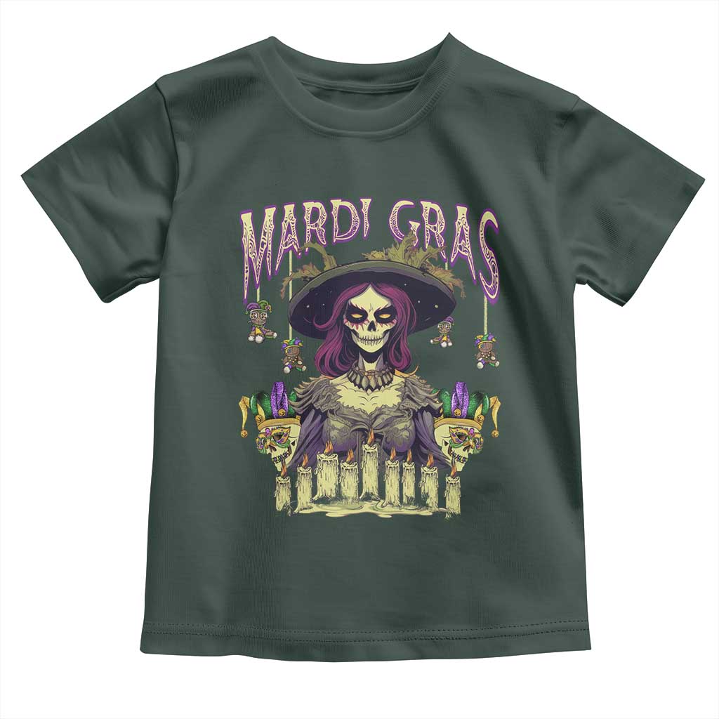Mardi Gras Toddler T Shirt Voodoo Queen Creepy Doll TS09 Dark Forest Green Print Your Wear