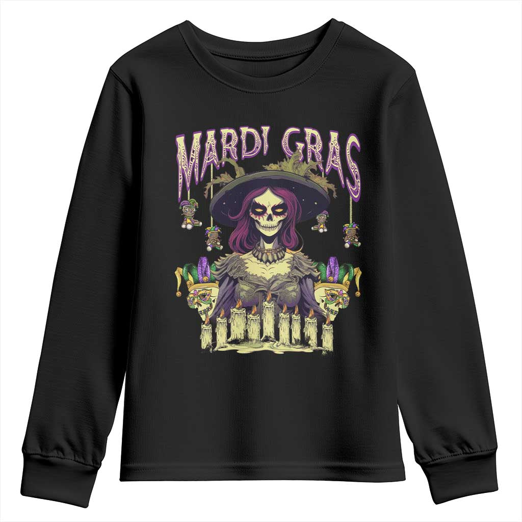 Mardi Gras Youth Sweatshirt Voodoo Queen Creepy Doll TS09 Black Print Your Wear