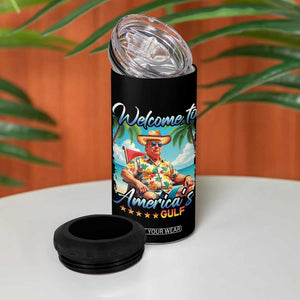 Funny Trump Welcome To America's Gulf 4 in 1 Can Cooler Tumbler Beach Sarcastic Satirical TS09 Print Your Wear