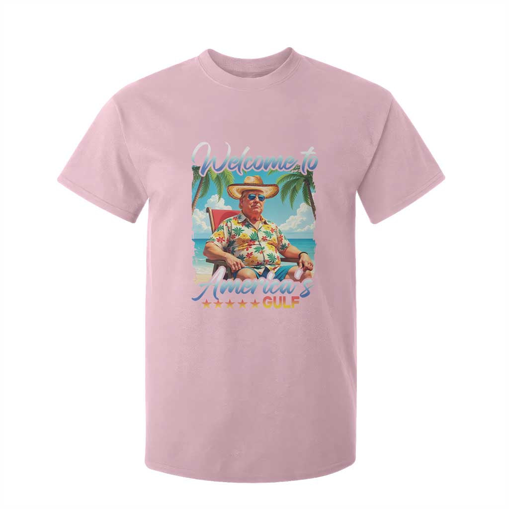 Funny Trump T Shirt For Kid Welcome To America's Gulf Beach Sarcastic Satirical TS09 Light Pink Print Your Wear