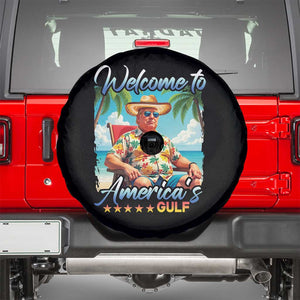 Funny Trump Spare Tire Cover Welcome To America's Gulf Beach Sarcastic Satirical TS09 Black Print Your Wear