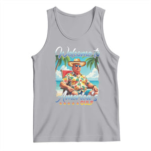 Funny Trump Tank Top Welcome To America's Gulf Beach Sarcastic Satirical TS09 Athletic Heather Print Your Wear