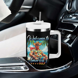 Funny Trump Welcome To America's Gulf Tumbler With Handle Beach Sarcastic Satirical TS09 Print Your Wear