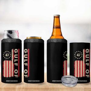 Gulf Of America 4 in 1 Can Cooler Tumbler American Flag Trump 47 2025 TS09 Print Your Wear