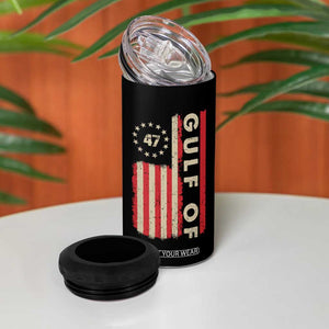 Gulf Of America 4 in 1 Can Cooler Tumbler American Flag Trump 47 2025 TS09 Print Your Wear