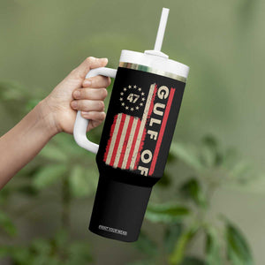 Gulf Of America Tumbler With Handle American Flag Trump 47 2025 TS09 Print Your Wear