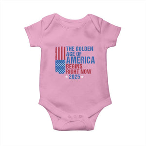 Trump 2025 Baby Onesie The Golden Age Of America Begins Right Now TS09 Light Pink Print Your Wear
