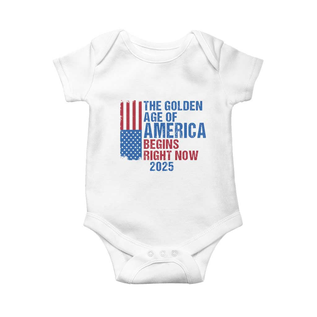 Trump 2025 Baby Onesie The Golden Age Of America Begins Right Now TS09 White Print Your Wear