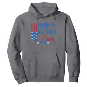 Trump 2025 Hoodie The Golden Age Of America Begins Right Now TS09 Charcoal Print Your Wear