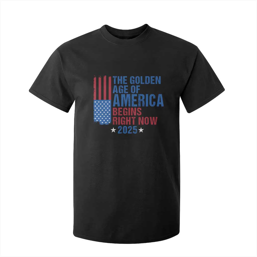 Trump 2025 T Shirt For Kid The Golden Age Of America Begins Right Now TS09 Black Print Your Wear