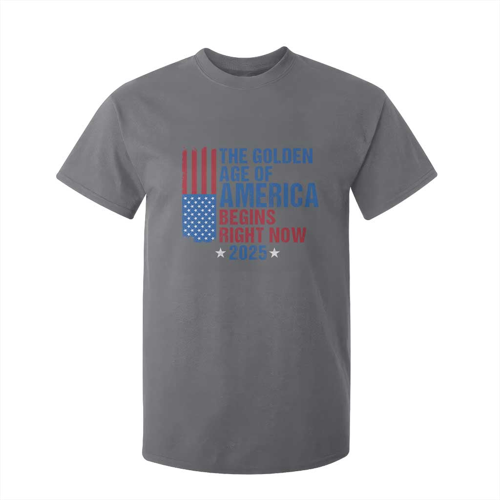 Trump 2025 T Shirt For Kid The Golden Age Of America Begins Right Now TS09 Charcoal Print Your Wear