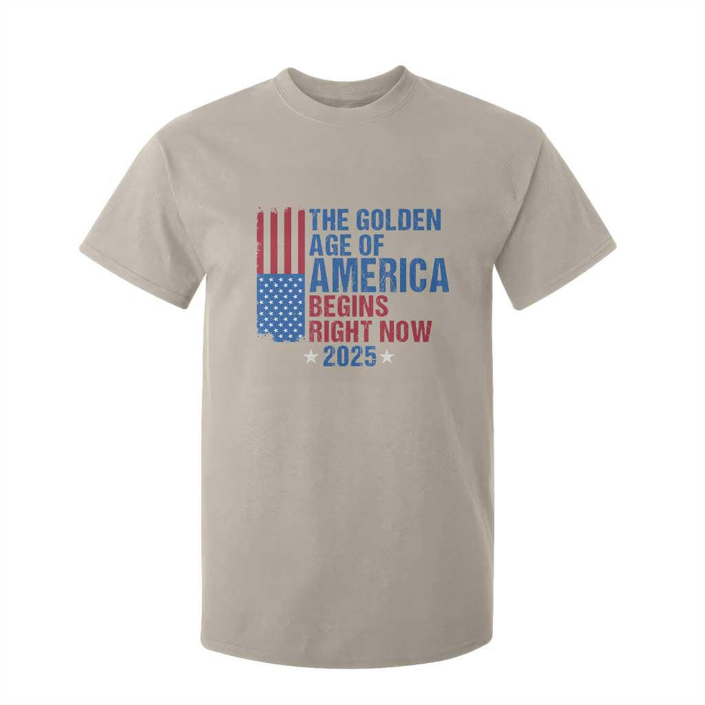 Trump 2025 T Shirt For Kid The Golden Age Of America Begins Right Now TS09 Sand Print Your Wear