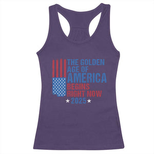 Trump 2025 Racerback Tank Top The Golden Age Of America Begins Right Now TS09 Purple Print Your Wear