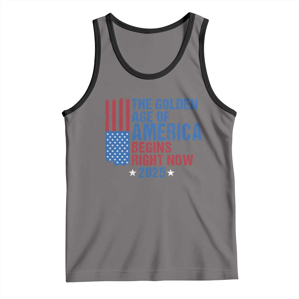 Trump 2025 Tank Top The Golden Age Of America Begins Right Now TS09 Deep Heather Black Print Your Wear