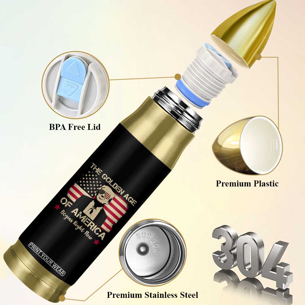 Trump 47 Bullet Tumbler The Golden Age Of America Begins Right Now 2025 TS09 Print Your Wear
