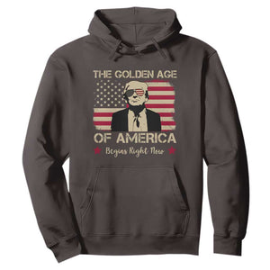 Trump 47 Hoodie The Golden Age Of America Begins Right Now 2025 TS09 Dark Chocolate Print Your Wear