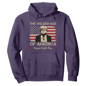 Trump 47 Hoodie The Golden Age Of America Begins Right Now 2025 TS09 Purple Print Your Wear