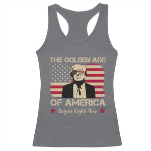 Trump 47 Racerback Tank Top The Golden Age Of America Begins Right Now 2025 TS09 Charcoal Print Your Wear