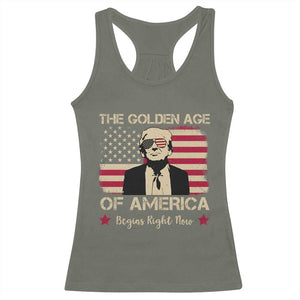 Trump 47 Racerback Tank Top The Golden Age Of America Begins Right Now 2025 TS09 Military Green Print Your Wear