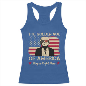 Trump 47 Racerback Tank Top The Golden Age Of America Begins Right Now 2025 TS09 Royal Blue Print Your Wear
