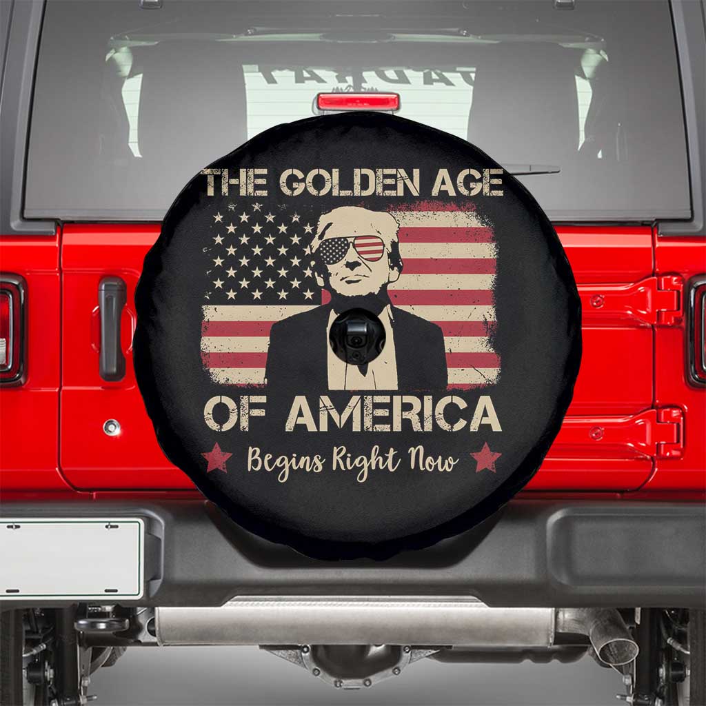Trump 47 Spare Tire Cover The Golden Age Of America Begins Right Now 2025 TS09 Black Print Your Wear