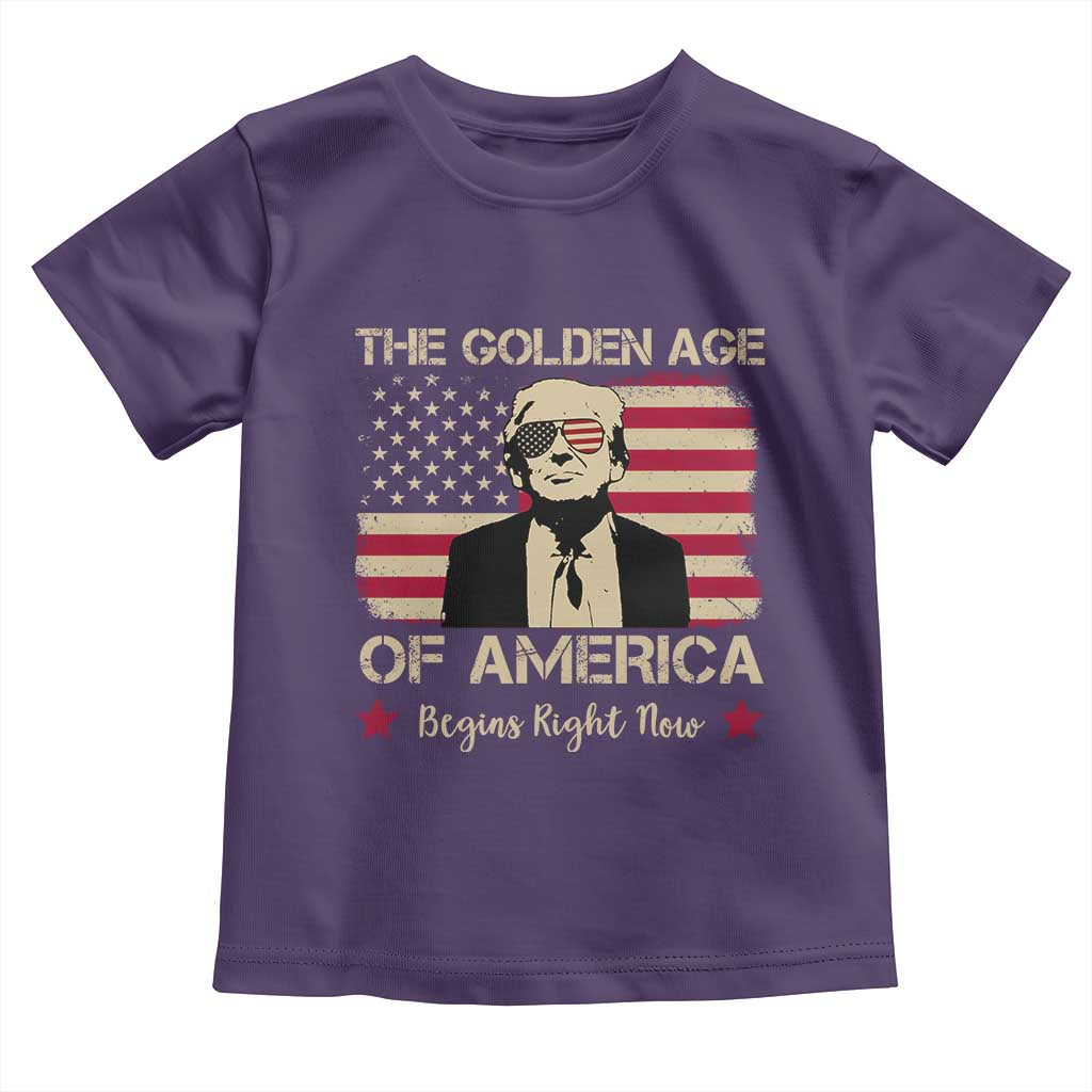 Trump 47 Toddler T Shirt The Golden Age Of America Begins Right Now 2025 TS09 Purple Print Your Wear