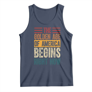 The Golden Age Of America Begins Right Now Trump 2025 Tank Top TS09 Navy Print Your Wear