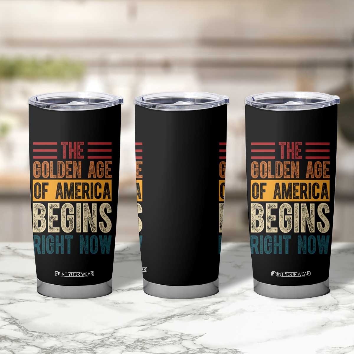 The Golden Age Of America Begins Right Now Trump 2025 Tumbler Cup TS09 Print Your Wear