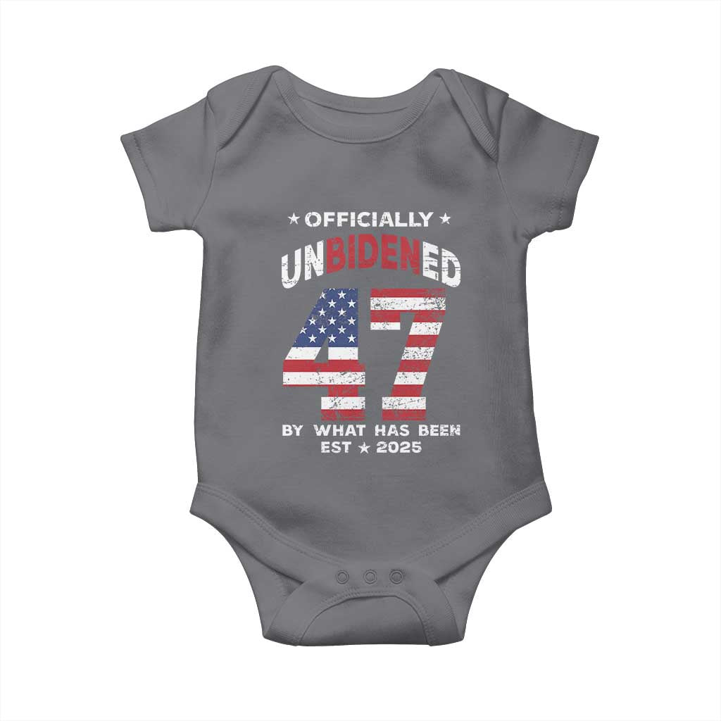Funny Trump Baby Onesie Unbidened By What Has Been Pun TS09 Charcoal Print Your Wear