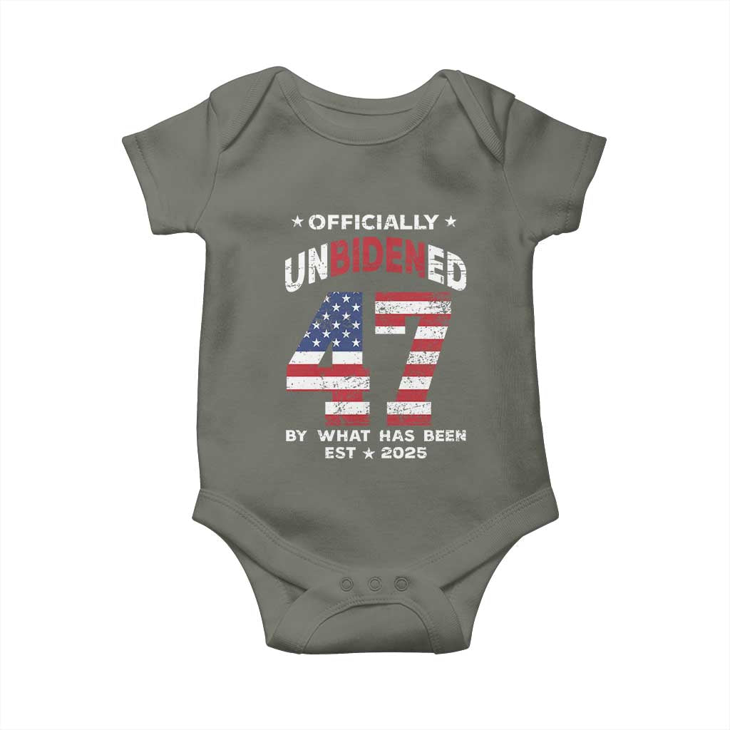 Funny Trump Baby Onesie Unbidened By What Has Been Pun TS09 Military Green Print Your Wear