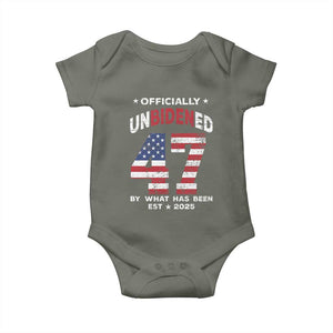 Funny Trump Baby Onesie Unbidened By What Has Been Pun TS09 Military Green Print Your Wear
