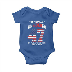 Funny Trump Baby Onesie Unbidened By What Has Been Pun TS09 Royal Blue Print Your Wear