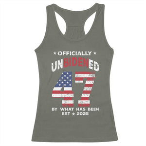 Funny Trump Racerback Tank Top Unbidened By What Has Been Pun TS09 Military Green Print Your Wear
