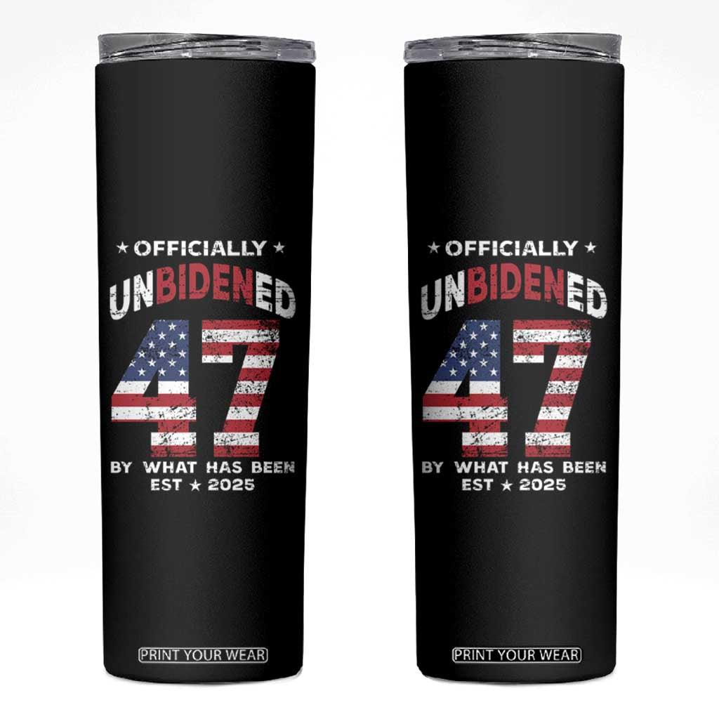 Funny Trump Skinny Tumbler Unbidened By What Has Been Pun TS09 Black Print Your Wear