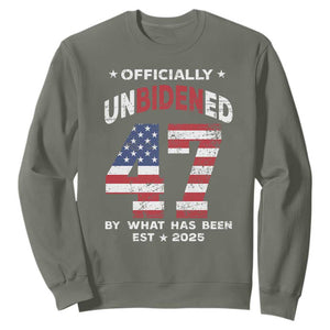 Funny Trump Sweatshirt Unbidened By What Has Been Pun TS09 Military Green Print Your Wear