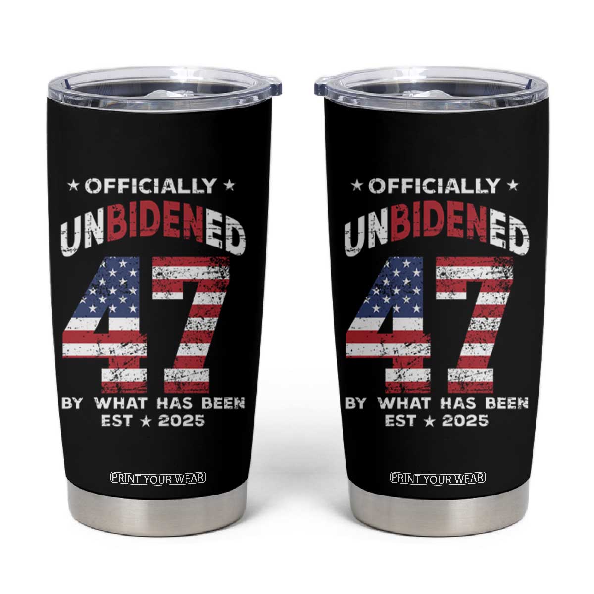 Funny Trump Tumbler Cup Unbidened By What Has Been Pun TS09 Black Print Your Wear