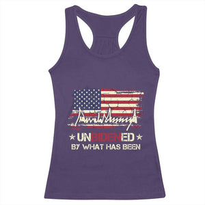 Trump 2025 Racerback Tank Top Pun Unbidened By What Has Been American Flag TS09 Purple Print Your Wear