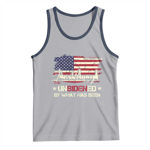 Trump 2025 Tank Top Pun Unbidened By What Has Been American Flag TS09 Athletic Heather Navy Print Your Wear