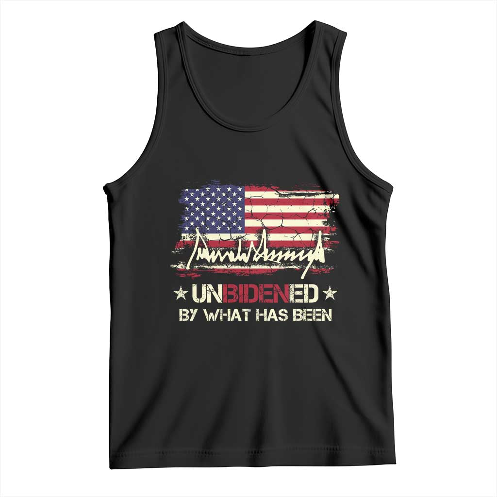 Trump 2025 Tank Top Pun Unbidened By What Has Been American Flag TS09 Black Print Your Wear
