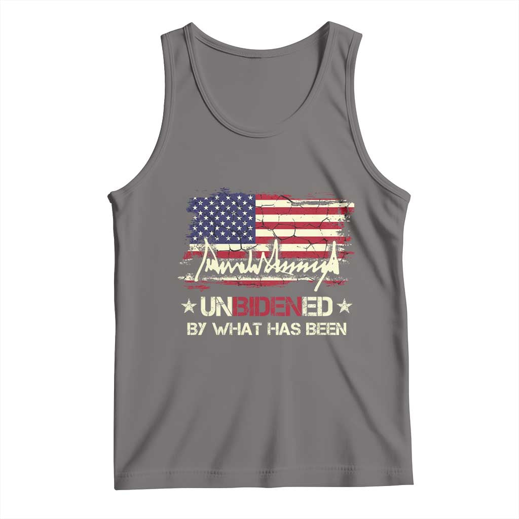 Trump 2025 Tank Top Pun Unbidened By What Has Been American Flag TS09 Deep Heather Print Your Wear